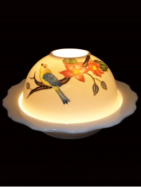 Hand Painted Porcelain Flower Dome Light with LED base